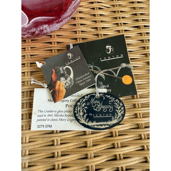 Vintage 90's Fenton Cranberry Ruffle Pitcher Mary Gregory Little Girl - Picture 7 of 11